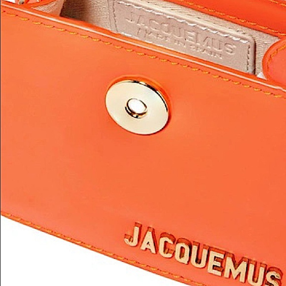 *Rare* Jacquemus Le Chiquito Mini Leather Tote In Bright Orange - Picture 13 of 14